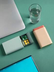 Tragbare Multi-Fach Pillenorganizer, bunter kompakter Medikamentenkoffer für Reisen & täglichen Gebrauch, Pillendose mit sicheren Deckeln zum Sortieren von Vitaminen & Nahrungsergänzungsmitteln, kleine Pillenbox für die Medikamentenverwaltung unterwegs - Verschiedenfarbig - Übersicht 6
