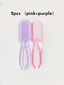 Multipurpose Silicone Nail Cleaning Brush With Dopamine Colorful Powder Handle, Large Transparent Goat Horn Shaped For Women Ladies Manicure Tool - Multicolor - View 18