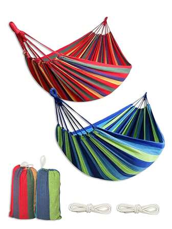 Portable Canvas Hammock,450LBS Heavy-Duty Wing Back Hammock With Ergonomic Design - Portable, And Comfortable For Backyard, Lawn, Camping, And Travel -And Parties.