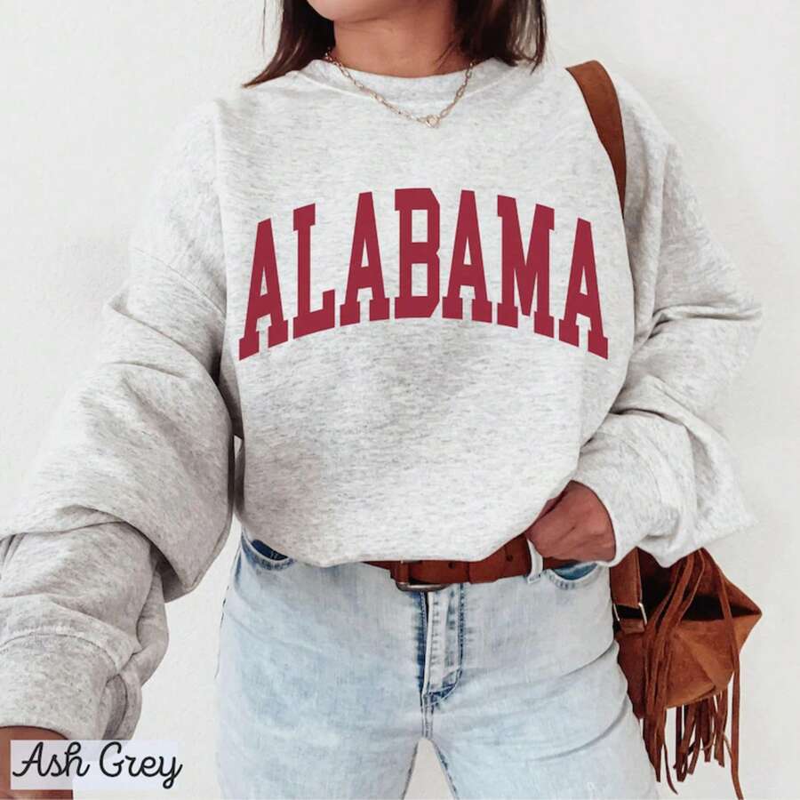 Sweatshirt, Vintage University Crewneck, Bama Tshirt, Sweater, Gift - Xám - Xem 1