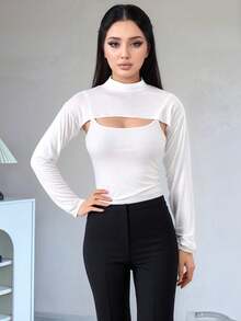 1件可拆卸领子，男女通用商务休闲百搭无袖假领 - 彩色 - 查看 5