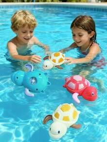 1个发条小海龟洗澡玩具，婴幼儿洗澡戏水玩具，男孩女孩互动洗澡玩具 - 彩色 - 查看 7