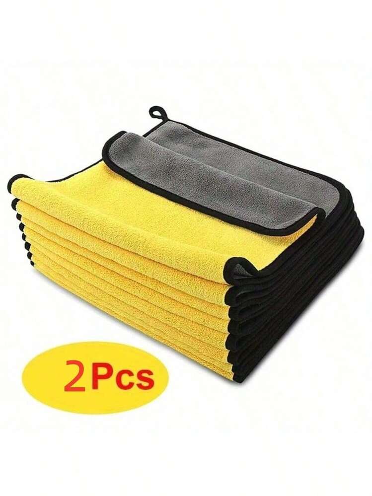 20/10/5/2pcs Thicken Large Microfiber Car Cleaning Towels Soft Quick Drying Windows Mirrors Wiping Rags Double Layer Clean Cloths For Car Wash, Home Cleaning & Pet Drying Cloths - Multicolor - View 11