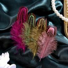 30 Pieces/Handmade Fabric Artificial Simulation Feathers -2-3 Inches Large Elegant Decoration Craft Simulation Feathers, Including Bright Pink, Purple, Green, Gold, Brown, Black, White, Orange, Yellow, Red, Blue, Blue-Green, Lavender, Peach, Beige, Gray, Navy Blue, Chestnut And Other Colors - Suitable For Wedding, Halloween, Birthday Party Decoration, DIY Handicrafts, Clothing Activities - Exquisite Patterns And Natural Textures Of Feather Decoration Sets, Feather Decorations, Feather Accessories, Etc - Hoa - Xem 1