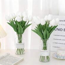 10 piezas de Flores de Tulipán Artificiales, Tulipanes de Tacto Real para Decoración del Hogar, Decoración de Bodas, Ramos, Día de la Madre, Día de San Valentín - Multicolor - Ver 4