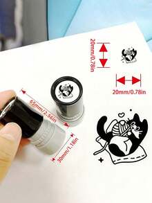 可爱黑猫教师奖励印章 - 萌萌奔跑小猫印泥，适用于课堂鼓励、学生行为奖励和艺术项目 - 耐用橡胶印章，趣味动物设计，猫主题课堂用品，返校季，学习用品