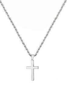 1pc/2pcs Set Simple Fashion Cross Necklace, Glossy Cross Necklace, Sweater Necklace, Gold And Silver Necklace, Hip Hop, Suitable For Men's Daily Life, Gifts For Men, Birthday Gift, Anniversary Gift, Punk Style, Necklace For Weddings, Celebrations And Parties, Musty, Ofoutfits, Trend Accessories, Casual Accessories - Multicolor - View 9