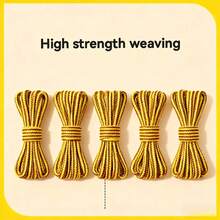 2 Pairs Thick & Sturdy Round Shoelaces, Elastic & Non-Slip, Suitable For , Outdoor Boots, Hiking Shoes, Combat Boots