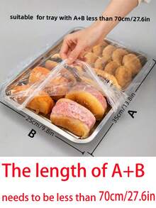 100/50/10pcs Oversized Food Preservation Cover, Cake Tray Food Tray Cover Film, Food Preservation Cover, Food Storage Room Storage Accessories, Kitchen Preservation Tools, Kitchen Restaurant Baking Room Dust Cover, Food Cover, Dust And Insect Proof Seasonal Preservation Tools, Spring Preservation Film - Multicolor - View 5