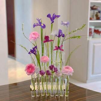 Genomskinliga provrörsvaser för hemmet, hydroponiska blomvaser, blomvasprydnader, vasdekorationsartiklar, heminredning, alla hjärtans dag-presenter