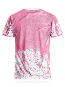 Customized La Liga Men's Football Jersey, Comfortable Round Neck Sports Sweatshirt, Suitable For Football Training, Casual Wear, And Gift - Pink - View 3