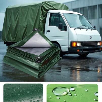 户外防晒防水油布，摩托车和汽车防护用品，重型防雨遮阳油布，具有防紫外线功能，抗撕裂，加固边缘，金属环 - 适用于户外防晒和农业用途，完美的圣诞礼物，理想的新年礼物