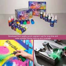 22 Colors + 2 Thinners / 12 Colors + 2 Thinners / 6 Colors + 1 Thinner,20ml(0.67oz),Air Brush Painting Set Acrylic Ready To Spray, Air Brushes Paint,Water-Based Airbrush Paint Set For Metal,Plastic,Canvas,Wood,Air Brush Paint Kit