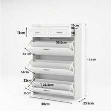 Storage Cabinets - White + Particle Board - View 9