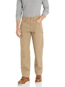 Mens Relaxed-Fit Carpenter Utility Pant With Pockets, Fashionable Workwear - Khaki Brown - View 12