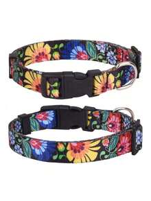 1 Piece Of Fashionable, Elegant And Creative Traction Rope With Flower Pattern Dog Collar. Soft And Comfortable Adjustable Collar Suitable For Small, Medium And Large Dogs To Interact And Play With As Pet Accessories - Multicolor - View 3