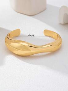 1件 时尚优雅开口手镯 - 金黃色 - 查看 3