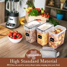 24pcs Airtight Food Storage Containers With Lids - Perfect For Organizing And Storing Dry Foods - Includes Labels, Markers, And Dishwasher - Ideal For Cereal, Pasta, Flour, And Sugar - Home Kitchen Supplies - 黑與白 - 查看 3