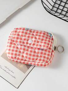 一款绗缝印花蝴蝶结相机包/CCD收纳包/相机包，迷你可爱方形化妆包，相机防尘收纳包，相机袋，女士口红和卫生巾收纳袋，小型拉链化妆包，零钱包。适用于存放黑卡相机，简约便携，防摔防刮，多用途户外使用。