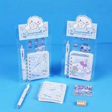 Sanrio New Cartoon Spiral Notebook Set (1pc KLM/MLD/YGG/A7 Spiral Notebook + 1pc Ballpoint Pen + 1pc Eraser + 2pcs Stickers), Elementary School Supplies, Student Rewards, Gift Items (Notebook Pattern Is Random, Eraser May Have Minor Blemishes Or Dirt, Which Is Normal) - Multicolor - View 2