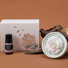 1个手工陶瓷花朵香薰扩散器，造型逼真，陶瓷花朵手工制作，多种花朵款式可选，创意礼品，无焰香氛石，家居香氛，情人节礼物 - 混合香型 - 查看 17