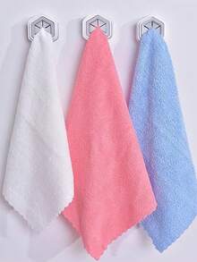 1pc-Kitchen Towel Holder, Self Adhesive Wall Dish Towel Hook, Round Wall Mount Towel Holder For Bathroom, Kitchen And Home, Wall, Cabinet, Garage, No Drilling Required - Multicolor - View 3