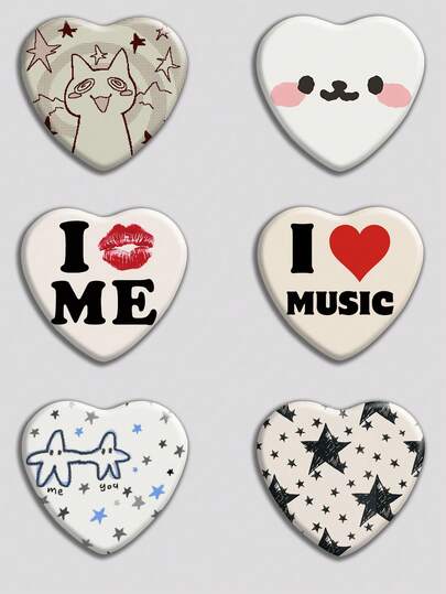 Heart-Shaped Badge, Classic & Fashionable Badge/Brooch, 2D Flat Design, High-Quality Metal Accessory, Suitable For Decorating Clothes, Hats, Backpacks, Funny Gifts For Friends, Classmates, Colleagues, And Relatives