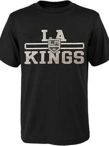 Outerstuff Los Angeles Kings Juniors 4-18 Hockey Team Logo T-Shirt - 黑色 - 查看 1