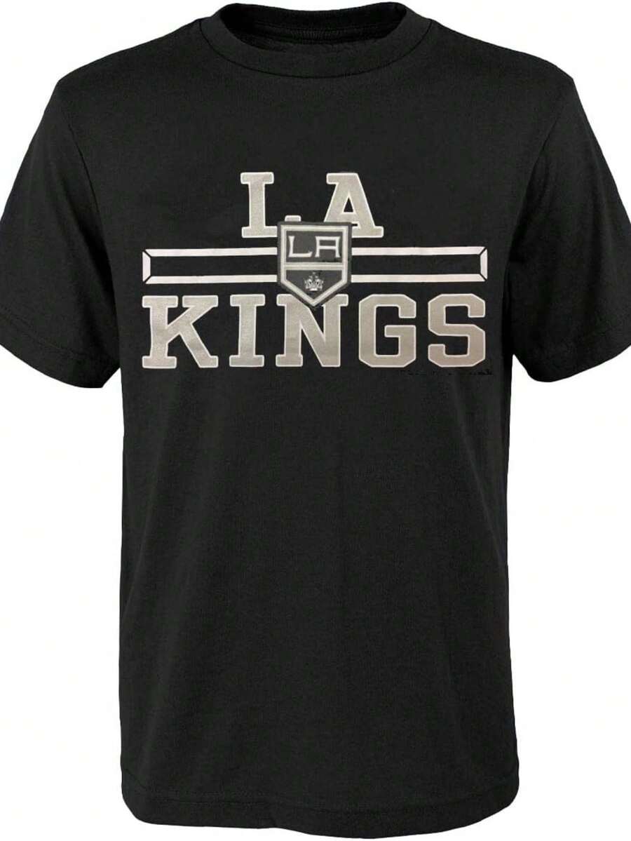 Outerstuff Los Angeles Kings Juniors 4-18 Hockey Team Logo T-Shirt - 黑色 - 查看 1