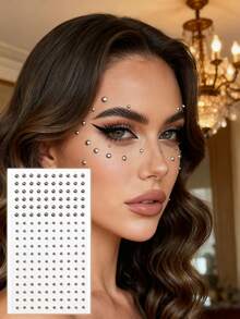 STARTTOOS 2mm/3mm/4mm Self-Adhesive Rhinestone Metallic Face Decoration Gems Y2K Holiday Party Daily Makeup DIY Face Decoration Music Festival Makeup Ball Face Decoration Gems - Multicolor - View 13
