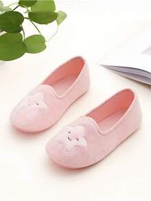 Cute Star Decor Slippers, TPR Sole, Lightweight Flat House Shoes, Soft Non-Slip Bedroom Slippers - Pink - View 3