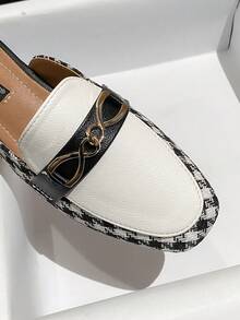 Women's Slip-On Mules, Versatile Casual Slouchy Slip-On Sandals, Korean Style Faux Leather Closed Toe Slides - Multicolor - View 7