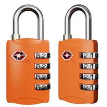 2 Paquetes de Cerraduras de Equipaje de 4 ígitos de Zinc, Aprobadas por la TSA - Color Naranja - Naranja - Ver 2