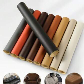 1 Roll Multi-Purpose Self-Adhesive Faux Leather Repair Tape - For Sofa Repair, Car Interior Upholstery, Leather Bed Renovation, Soft & Hard Decor Covering, Thickened Sofa Seat/Wall Upholstery Renovation Tape | Waterproof | Strong Adhesive, Furniture Renovation, Modern Decor - Non-Fading, Strong Adhesion, Wear-Resistant, Long-Lasting, Tear-Resistant And Pull-Resistant