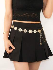 Fashionable Minimalist Exaggerated Carved Adjustable Western Style Vintage Metal Belt, Suitable For Jeans, Skirts