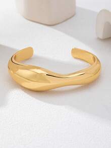 1件 时尚优雅开口手镯 - 金黃色 - 查看 2