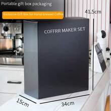 Hand Drip Coffee Set, American Style Home Use Manual Coffee Grinder Gift Box, Full Set Of Equipment - Black - View 4