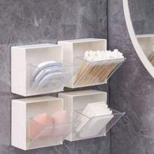4pcs/3pcs/2pcs/1pc Wall Mounted Cotton Swab Storage Box, Bathroom Wall Mounted Flip Cover Organizer Box, Makeup Organizer, Jewelry Organizer, Plastic Storage Rack For Organizing And Storing Cotton Swabs, Dental Floss, Hair Ties, Hair Clips, Makeup Pads, Powder Puffs, Lipsticks, Suitable For Home, Dorm, Commercial Spaces, Bathroom, Room Decor, Bathroom Supplies, Bedroom Supplies - Multicolor - View 11