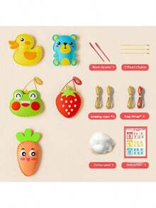 Kinder EVA Nähset - DIY kreatives Anhänger, Puppe, Dekoration, Geschenk, Vliesstoff, Puppe und Spiel, Kinder Kunst und Handwerk, Kinder Handwerksset, Kinder Filzprodukte, Kinder Nähset, Geburtstagsgeschenk, Feiertagsgeschenk, Neujahrgeschenk - Verschiedenfarbig - Übersicht 2