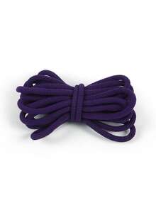 1 Pair Dark Purple Simple Round Solid Color Shoelaces, Suitable For Sneakers, Skate Shoes, Casual Shoes - Purple - View 2