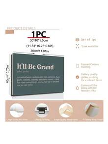 1 bản in hiện đại It'll Be Grand, tranh treo tường tiếng lóng Ireland, câu trích dẫn đầy cảm hứng, đồ trang trí Gaelic, áp phích động lực cho gia đình hoặc văn phòng, quà tặng bạn thân Ireland, trang trí phòng ngủ, trang trí văn phòng, trang trí ký túc xá, nghệ thuật treo tường, trang trí tường, trang trí nhà cửa, trang trí phòng, tranh treo tường bằng vải canvas, áp phích, tranh treo tường có khung, khung tùy chọn - Nhiều màu - Xem 8