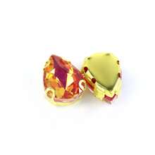 20 Stück tropfenförmige goldene Boden D-Klaue Mocha Glas Strass 10*14mm Dekoration DIY Multifunktional Glänzende Dekorationen Kunstwerke Nähen geeignet für Kleidung und Hüte Auto Feiertag Party Geschenke - Verschiedenfarbig - Übersicht 7