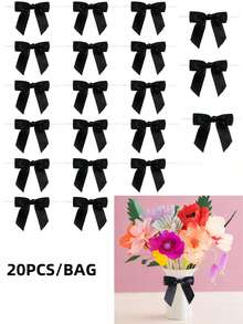 10/20/50个派对装饰蝴蝶结(带铁丝,方便固定) - 非常适合节日装饰、乡村工艺品和礼品 | 经典涤纶丝带蝴蝶结,适用于度假屋和婚礼装饰、酒吧酒杯装饰、礼品装饰、糖果包装装饰 - 彩色 - 查看 17