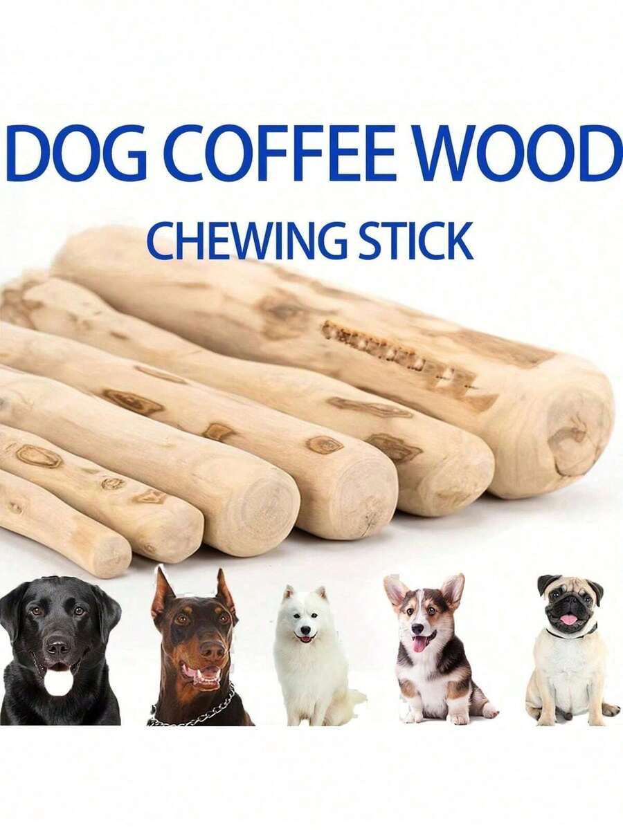 1pc Coffee-Color Wooden Dog Chew Toy - Interactive Teething Stick, Suitable For All Dog Breeds, Dental Care & Training Aid, Especially For Chewing Dogs - Multicolor - View 1