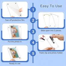 Vertical Sun Visor Photo Clip (Suitable For Film), Personalized DIY Photo, Car Decor, Couple Photo, Pet Memorial Photo Frame Clip - White [suitable for  Photo Paper Without Cutting] - View 6