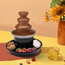 40W 3-Tier Stainless Steel Chocolate Fondue Fountain Machine, 1LB Capacity Electric Melting Waterfall Maker For Party Wedding Birthday Family Gathering - US A Type Plug(110-127V) - View 9