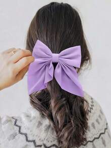 1/10 Pcs Random: Silky Satin Large Hair Bows, Elegant Hair Ribbons, Sweet Bow Hair Clips – Versatile Hair Accessories For Daily Outings, School, Parties & Vacations., Claw Clips, Hair Slide, Hair Barrettes - Multicolor - View 2