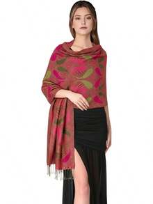 Paisley Pashmina Scarf For Women PASKMLNA - A18-20 Hotpink-olive - View 1