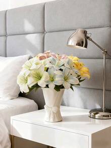 1pc Lily Artificial Flower Fake Flower Decoration Bedroom Living Room Dresser Artificial Flower Interior Decoration Fake Flower Day Lily Flower Pink/Blue/White, Valentine Day, Gift Gifts Birthday Graduation