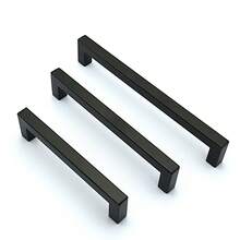 1pc/4pcs Black Square Cabinet/Drawer/Wardrobe Handles, Furniture Kitchen Door Knobs - Black - View 5